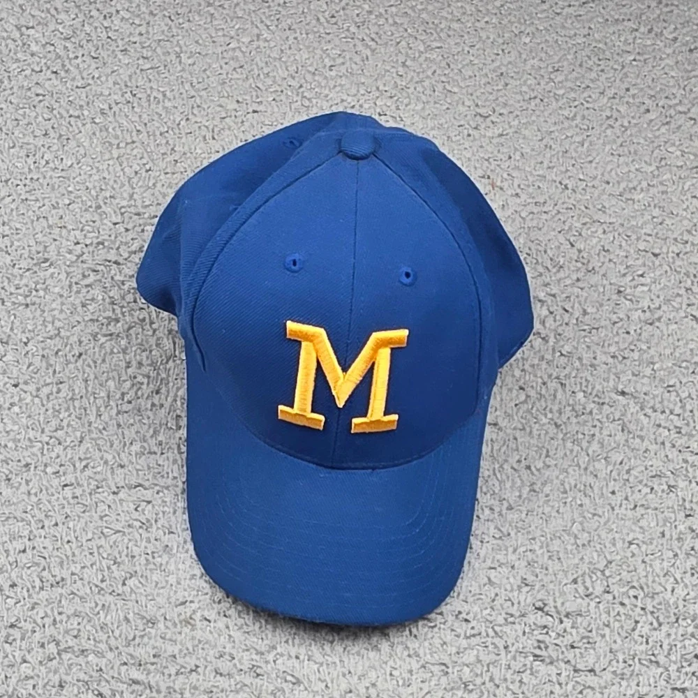 American Needle Baseball Cap Mens 7 1/4 Blue Milwaukee Brewers 1918 Cooperstown